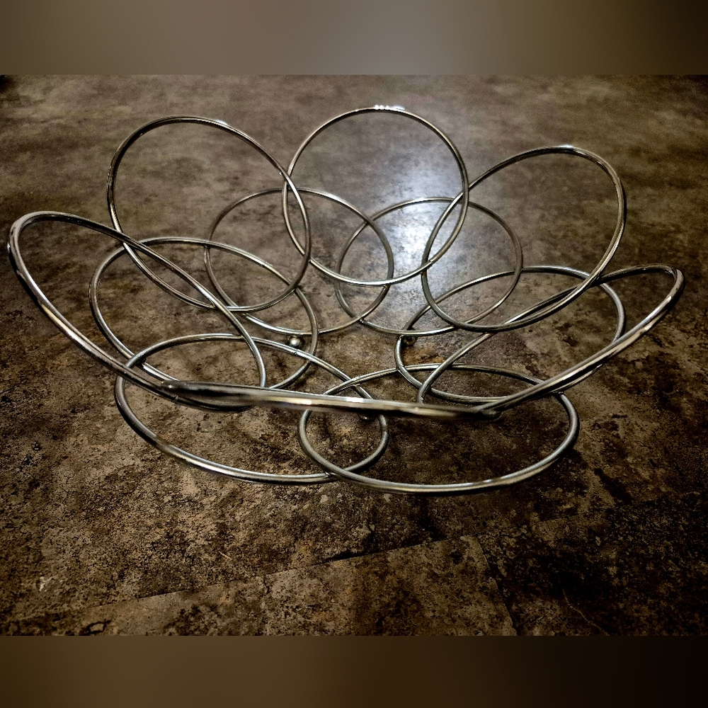 Mid-Century Style Metal Fruit Bowl